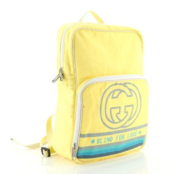 Gucci 80's Patch Nylon Backpack in Yellow - Picture 2 of 7